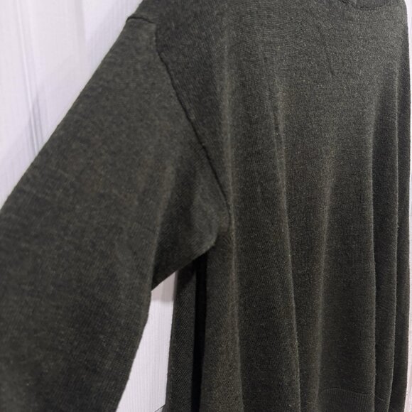 Anthropologie Dark Green Boxy Cropped Merino Wool Pullover Sweater Women’s M - Picture 11 of 11